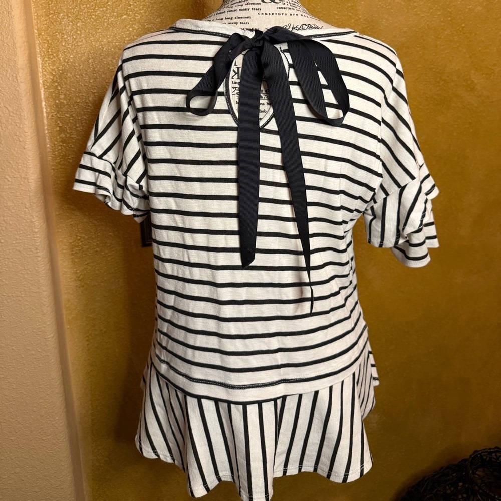 Altar’d State Black & White Striped Top - Picture 3 of 4